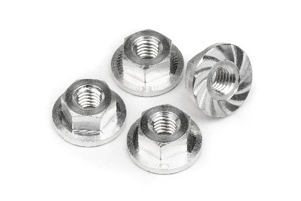 Serrated Flange Nut M4X10.8Mm (4Pcs) ryhmässä LELUT, TUOTTEET LAPSILLE JA VAUVOILLE / Radio-ohjattava / Varaosat ja lisävarusteet / HPI / Ruuvit/Kiinnikkeet / Mutterit @ TP E-commerce Nordic AB (A02110)