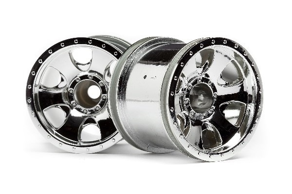 Warlock Wheel Chrome (2.2In/2Pcs) ryhmässä LELUT, TUOTTEET LAPSILLE JA VAUVOILLE / Radio-ohjattava / Varaosat ja lisävarusteet / HPI / Vanteet / Offroad @ TP E-commerce Nordic AB (A02265)