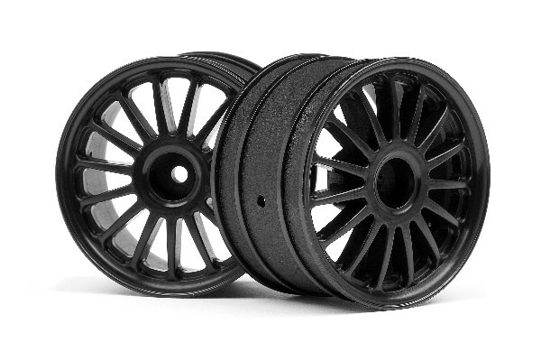 WR8 Tarmac Wheel Black (2.2inch57X35Mm/2Pcs) ryhmässä LELUT, TUOTTEET LAPSILLE JA VAUVOILLE / Radio-ohjattava / Varaosat ja lisävarusteet / HPI / Vanteet / Offroad @ TP E-commerce Nordic AB (A02381)