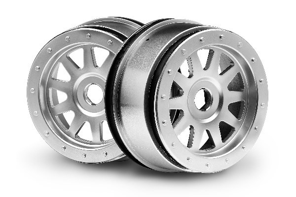 Tr-10 Glue-Lock Wheel Matte Chrome (120X60Mm/2Pcs) ryhmässä LELUT, TUOTTEET LAPSILLE JA VAUVOILLE / Radio-ohjattava / Varaosat ja lisävarusteet / HPI / Vanteet / Offroad @ TP E-commerce Nordic AB (A02409)