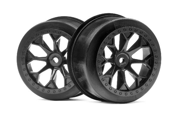 8-Shot Sc Wheel (Black/2Pcs) ryhmässä LELUT, TUOTTEET LAPSILLE JA VAUVOILLE / Radio-ohjattava / Varaosat ja lisävarusteet / HPI / Vanteet / Offroad @ TP E-commerce Nordic AB (A02719)