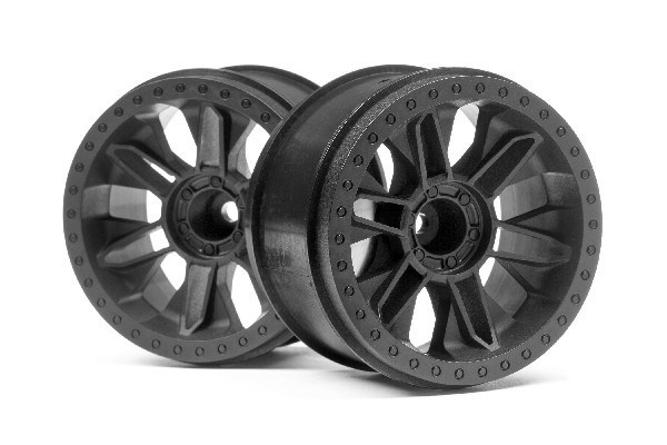 6-Shot St Wheel (Black/2Pcs) ryhmässä LELUT, TUOTTEET LAPSILLE JA VAUVOILLE / Radio-ohjattava / Varaosat ja lisävarusteet / HPI / Vanteet / Offroad @ TP E-commerce Nordic AB (A02726)