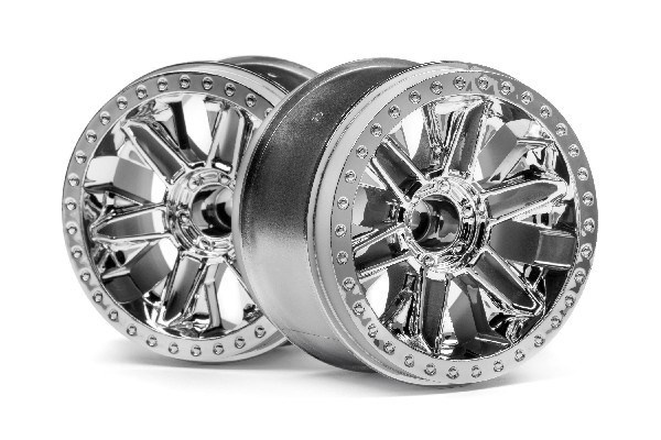 6-Shot St Wheel (Chrome/2Pcs) ryhmässä LELUT, TUOTTEET LAPSILLE JA VAUVOILLE / Radio-ohjattava / Varaosat ja lisävarusteet / HPI / Vanteet / Offroad @ TP E-commerce Nordic AB (A02746)