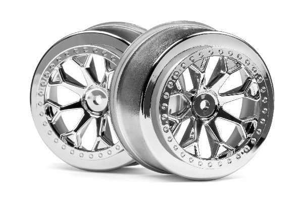 8-Shot Sc Wheel (Chrome/2Pcs) ryhmässä LELUT, TUOTTEET LAPSILLE JA VAUVOILLE / Radio-ohjattava / Varaosat ja lisävarusteet / HPI / Vanteet / Offroad @ TP E-commerce Nordic AB (A02748)