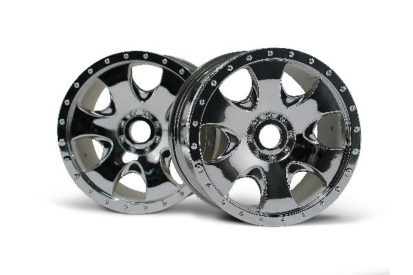 Warlock Wheel Chrome (83X56Mm/2Pcs) ryhmässä LELUT, TUOTTEET LAPSILLE JA VAUVOILLE / Radio-ohjattava / Varaosat ja lisävarusteet / HPI / Vanteet / Offroad @ TP E-commerce Nordic AB (A03049)