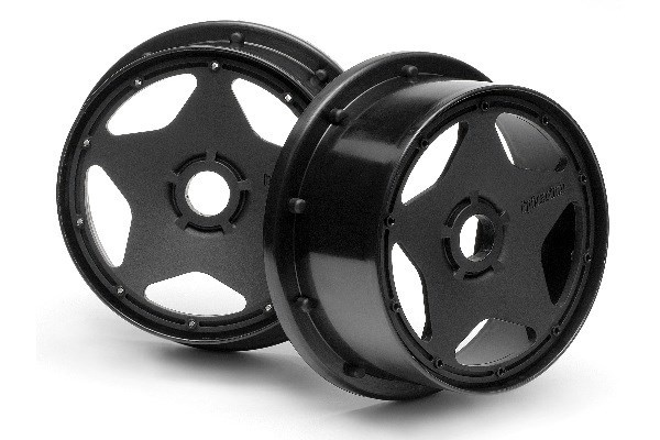 Super Star Wheel Black (120X60Mm/2Pcs) ryhmässä LELUT, TUOTTEET LAPSILLE JA VAUVOILLE / Radio-ohjattava / Varaosat ja lisävarusteet / HPI / Vanteet / Offroad @ TP E-commerce Nordic AB (A03053)