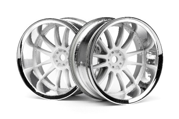 Work Xsa 02C Wheel 26Mm Chrome/White (9Mm Offset) ryhmässä LELUT, TUOTTEET LAPSILLE JA VAUVOILLE / Radio-ohjattava / Varaosat ja lisävarusteet / HPI / Vanteet / Onroad @ TP E-commerce Nordic AB (A03070)