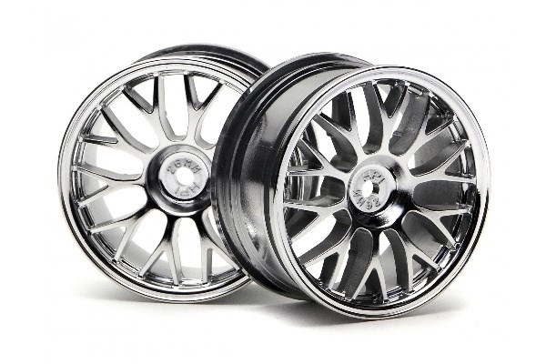 Mesh Wheel 26Mm (Chrome)(1Mm Offset) ryhmässä LELUT, TUOTTEET LAPSILLE JA VAUVOILLE / Radio-ohjattava / Varaosat ja lisävarusteet / HPI / Vanteet / Onroad @ TP E-commerce Nordic AB (A03128)