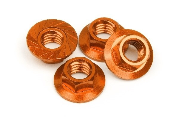 Serrated Flange Nut M4 (Orange/4Pcs) ryhmässä LELUT, TUOTTEET LAPSILLE JA VAUVOILLE / Radio-ohjattava / Varaosat ja lisävarusteet / HPI / Ruuvit/Kiinnikkeet / Mutterit @ TP E-commerce Nordic AB (A04096)