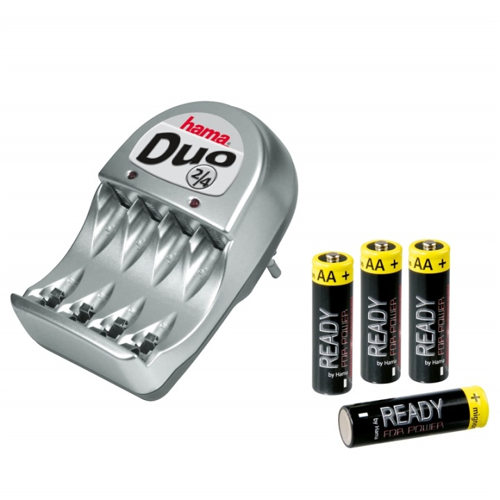 HAMA Akkulaturi Duo sis 4x AA 1,2V/1200mAh ryhmässä KODINELEKTRONIIKKA / Paristot & Laturit / Paristolaturi @ TP E-commerce Nordic AB (A04779)