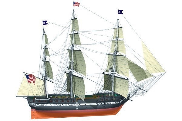 1:100 USS Constitution -Wooden hull ryhmässä URHEILU, VAPAA-AIKA JA HARRASTUS / Harrastus / Puumallit / Alukset @ TP E-commerce Nordic AB (A05454)