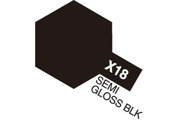 Acrylic Mini X-18 Semi Gloss Black ryhmässä URHEILU, VAPAA-AIKA JA HARRASTUS / Harrastus / Harrastemaalit / Tamiya / Vesipohjainen @ TP E-commerce Nordic AB (A05794)