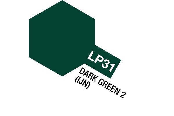 Tamiya Lacquer Paint LP-31 Dark Green 2 (IJN) ryhmässä URHEILU, VAPAA-AIKA JA HARRASTUS / Harrastus / Harrastemaalit / Tamiya / Lakkapohjainen @ TP E-commerce Nordic AB (A05907)