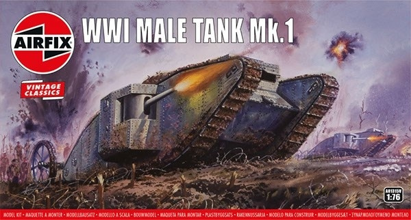 Airfix WWI \'Male\' Tank ryhmässä URHEILU, VAPAA-AIKA JA HARRASTUS / Harrastus / Muovimallit / Sotilasajoneuvot (maa) @ TP E-commerce Nordic AB (A06805)