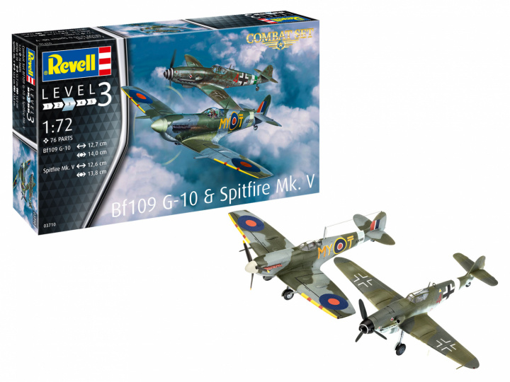 Revell 1:72 Model Set Combat Set Bf109G-10 & Spitfire Mk ryhmässä URHEILU, VAPAA-AIKA JA HARRASTUS / Harrastus / Muovimallit / Aloituspakkaukset/Lahjapakkaukset @ TP E-commerce Nordic AB (A08040)