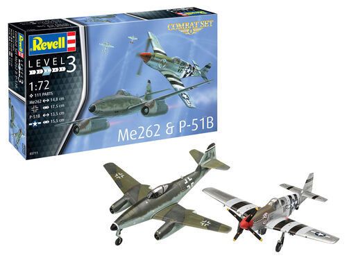 Revell 1:72 Model Set Combat Set Me262 & P-51B ryhmässä URHEILU, VAPAA-AIKA JA HARRASTUS / Harrastus / Muovimallit / Aloituspakkaukset/Lahjapakkaukset @ TP E-commerce Nordic AB (A08041)
