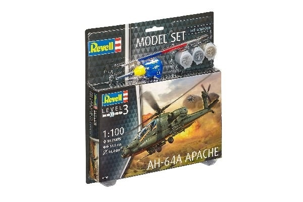 Revell Model Set AH-64A Apache ryhmässä URHEILU, VAPAA-AIKA JA HARRASTUS / Harrastus / Muovimallit / Aloituspakkaukset/Lahjapakkaukset @ TP E-commerce Nordic AB (A08126)