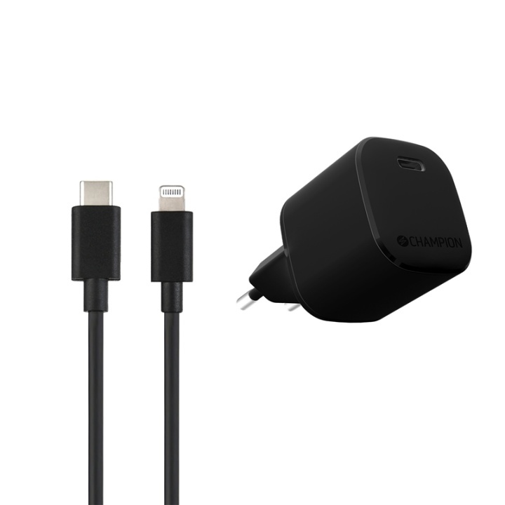 Champion Fast Charge USB-C PD 20W Kit + ryhmässä TIETOKOONET & TARVIKKEET / Kaapelit & Sovittimet / USB / USB-C @ TP E-commerce Nordic AB (A08378)