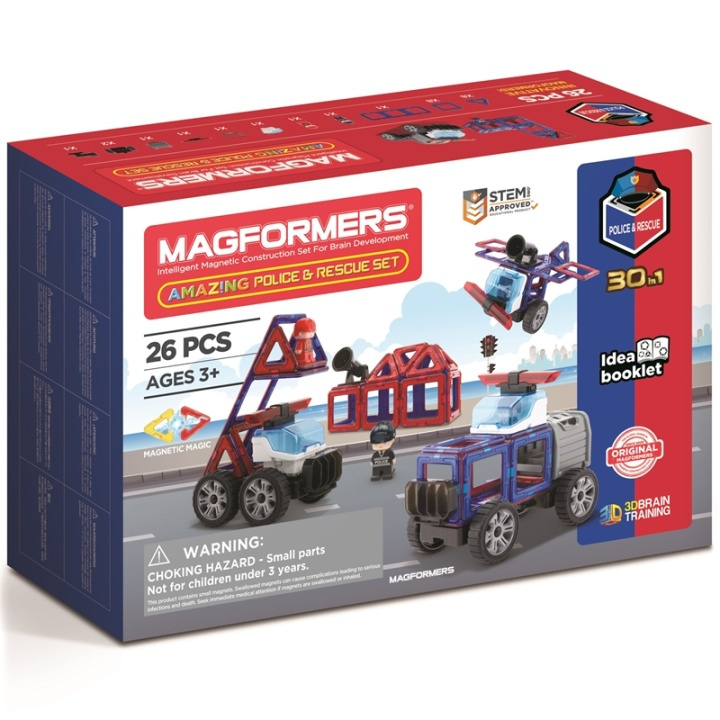 Magformers Police & Rescue set 26 pcs ryhmässä LELUT, TUOTTEET LAPSILLE JA VAUVOILLE / Leikkikalut, Askartelu &Pelit / Lasten palapeli @ TP E-commerce Nordic AB (A08545)