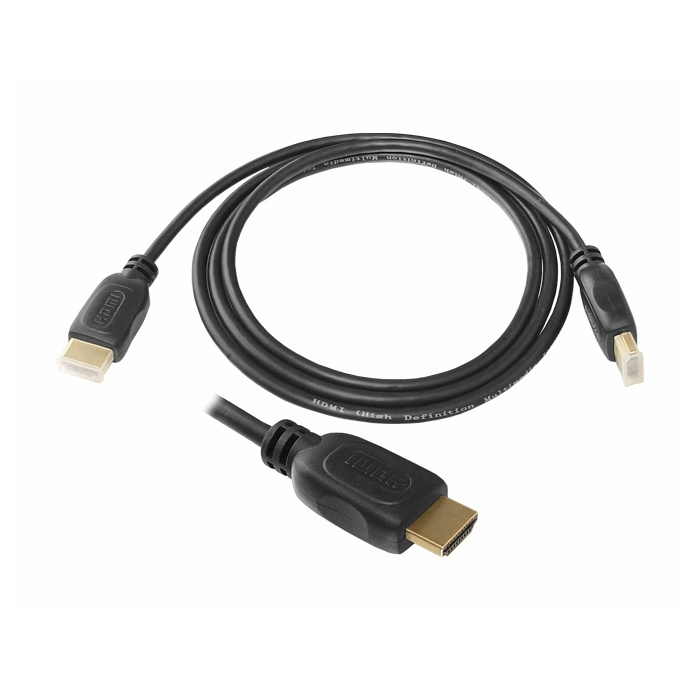Gulpläterad HDMI-Kabel 1,5m ryhmässä KODINELEKTRONIIKKA / Kaapelit & Sovittimet / HDMI / Kaapelit @ TP E-commerce Nordic AB (A08744)