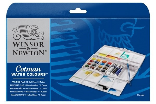 Cotman Water Color Paintingbox PLUS ryhmässä URHEILU, VAPAA-AIKA JA HARRASTUS / Harrastus / Maalaa ja piirrä / Taiteilijavärit / Akvarellivärit @ TP E-commerce Nordic AB (A09090)