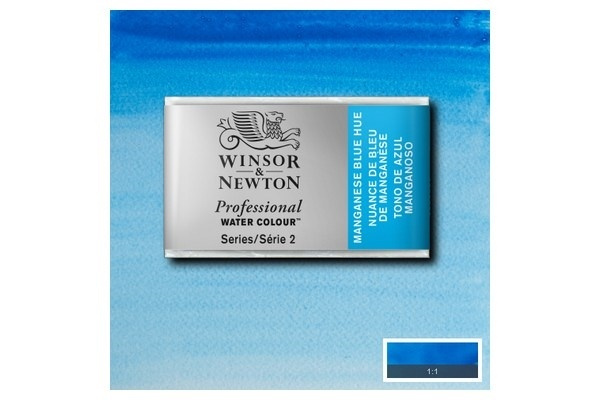 Prof Water Colour Pan/W Manganese Blue Hue 379 ryhmässä URHEILU, VAPAA-AIKA JA HARRASTUS / Harrastus / Maalaa ja piirrä / Taiteilijavärit / Akvarellivärit @ TP E-commerce Nordic AB (A09128)