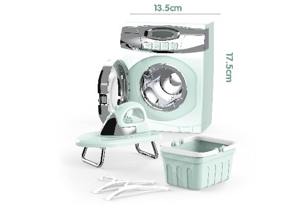 Home Elektrisk tvättmaskin med tillbehör 17,5x13,7cm ryhmässä LELUT, TUOTTEET LAPSILLE JA VAUVOILLE / Leikkikalut, Askartelu &Pelit / Pieni koti @ TP E-commerce Nordic AB (A10155)