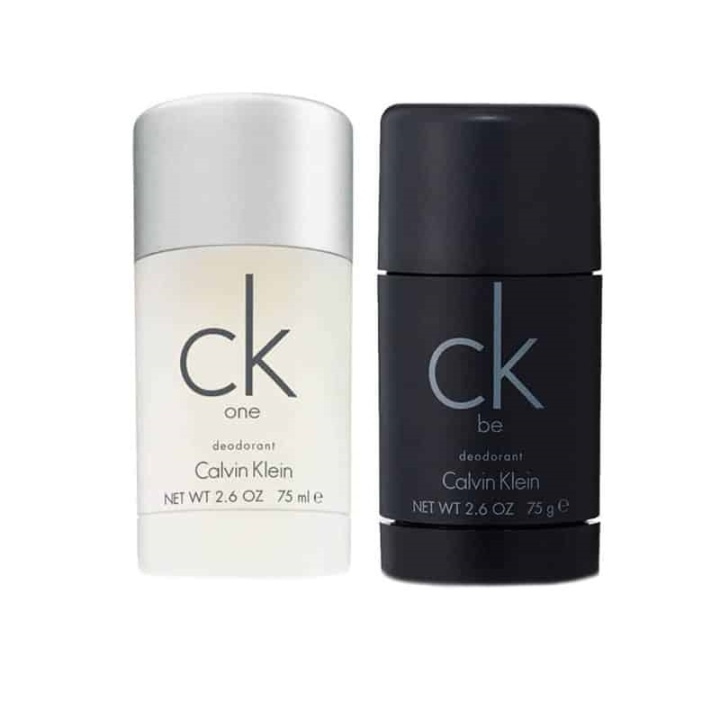 2-pack Calvin Klein CK One + CK Be Deostick 75ml ryhmässä KAUNEUS JA TERVEYS / Tuoksut & Parfyymit / Deodorantit / Miesten deodorantit @ TP E-commerce Nordic AB (A10561)