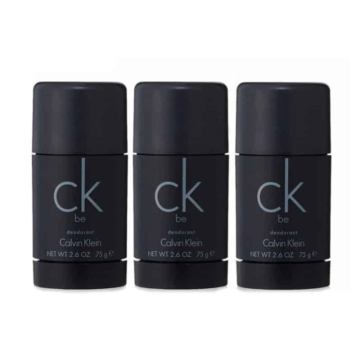 3-pack Calvin Klein CK Be Deostick 75ml ryhmässä KAUNEUS JA TERVEYS / Tuoksut & Parfyymit / Deodorantit / Miesten deodorantit @ TP E-commerce Nordic AB (A10562)