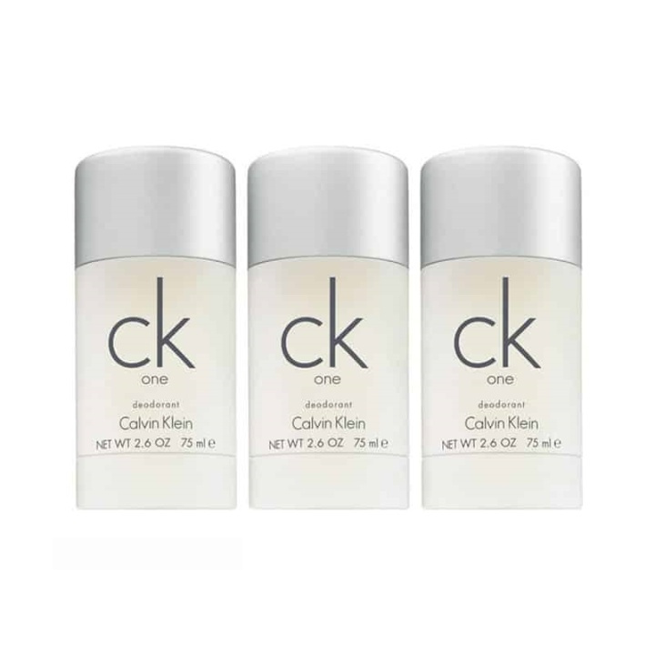 Calvin Klein 3-pack Calvin Klein CK One Deostick 75ml ryhmässä KAUNEUS JA TERVEYS / Tuoksut & Parfyymit / Deodorantit / Miesten deodorantit @ TP E-commerce Nordic AB (A10564)