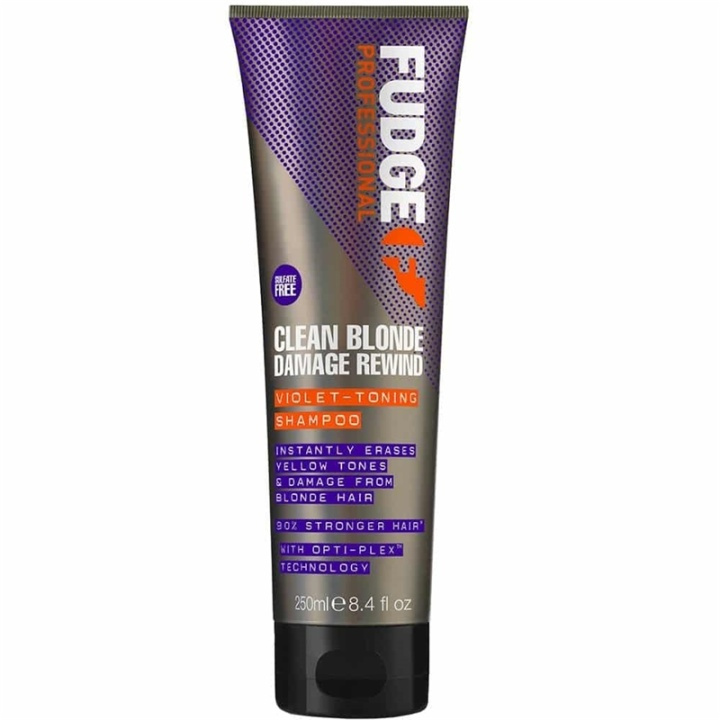 Fudge Clean Blonde Damage Rewind Violet Shampoo 250ml ryhmässä KAUNEUS JA TERVEYS / Hiukset &Stailaus / Hiustenhoito / Hiusväri / Hopeinen shampoo @ TP E-commerce Nordic AB (A10918)