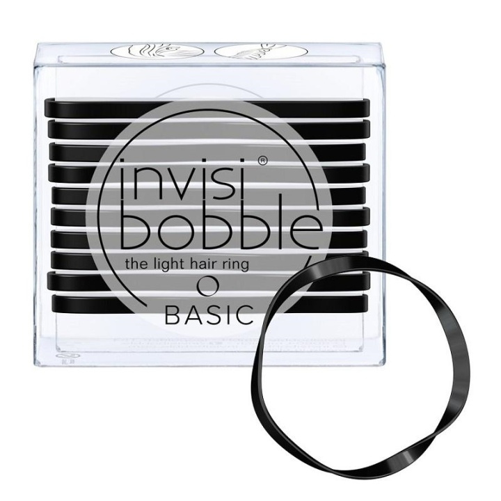 Invisibobble Basic True Black 10pcs ryhmässä KAUNEUS JA TERVEYS / Hiukset &Stailaus / Hiustarvikkeet @ TP E-commerce Nordic AB (A11067)