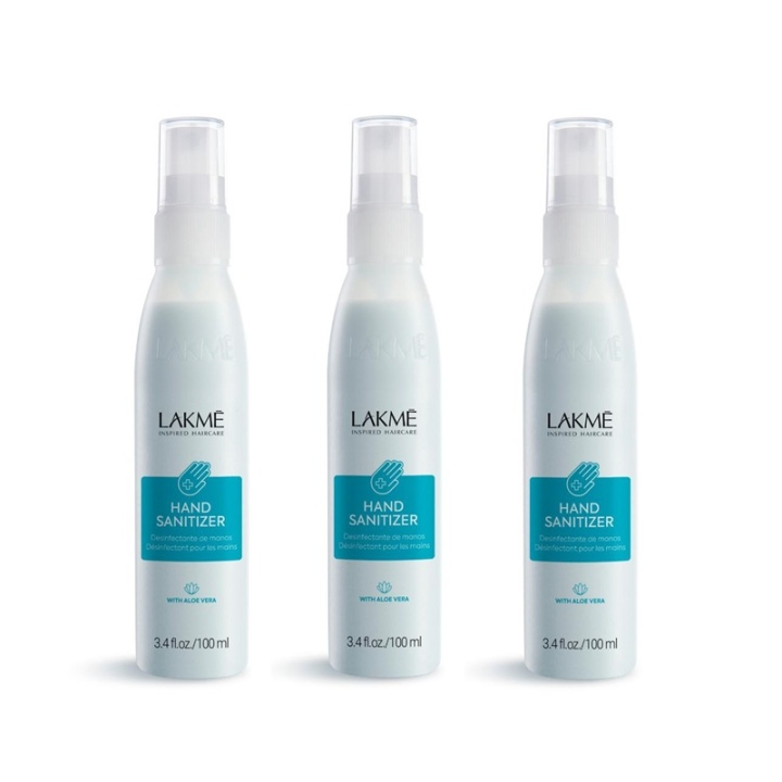 3-pack Lakmé Hand Sanitizer With Aloe Vera 100ml ryhmässä KAUNEUS JA TERVEYS / Terveydenhoito / Käsien desinfiointi @ TP E-commerce Nordic AB (A11586)