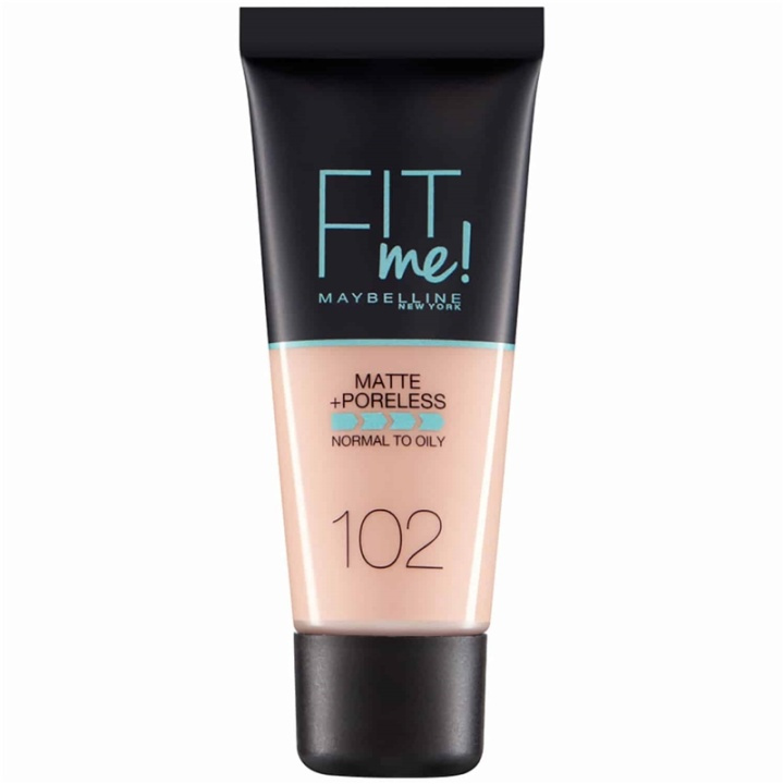 Maybelline Fit Me Matte + Poreless Foundation - 102 Fair Ivory ryhmässä KAUNEUS JA TERVEYS / Meikit / Meikit Kasvot / Meikkivoide @ TP E-commerce Nordic AB (A12135)