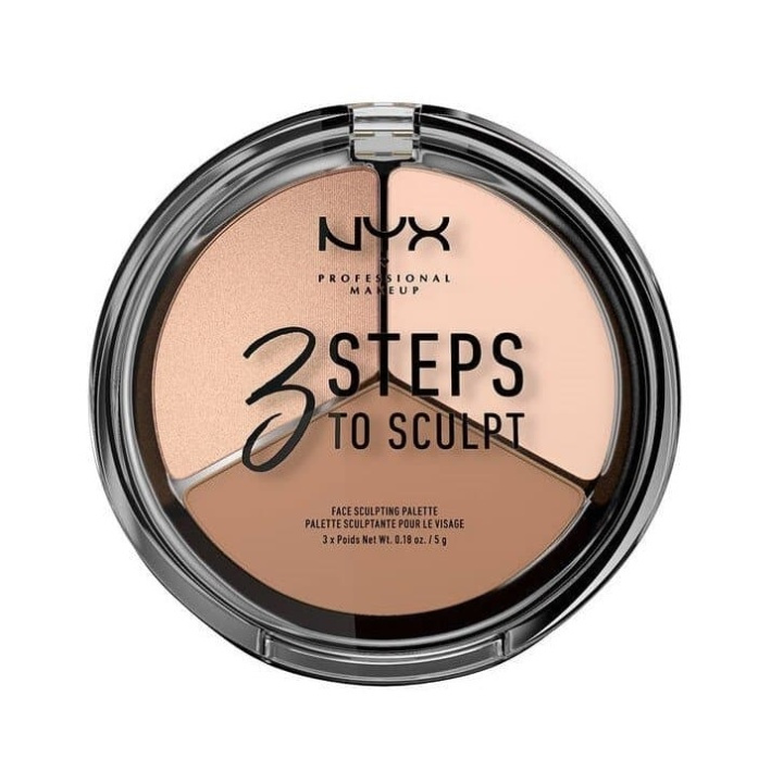 NYX PROF. MAKEUP 3 Steps To Sculpt Face Sculpting Palette - Fair ryhmässä KAUNEUS JA TERVEYS / Meikit / Meikit Kasvot / Contour/Highlight @ TP E-commerce Nordic AB (A12364)