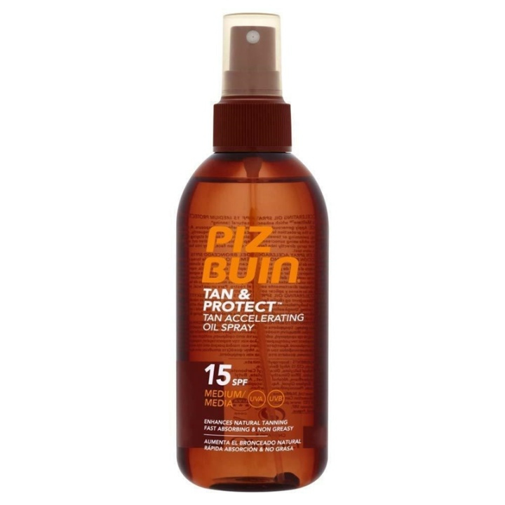 Piz Buin Tan & Protect Tan Accelerating Oil Spray SPF15 150ml ryhmässä KAUNEUS JA TERVEYS / Ihonhoito / Rusketus / Aurinkosuoja @ TP E-commerce Nordic AB (A12744)