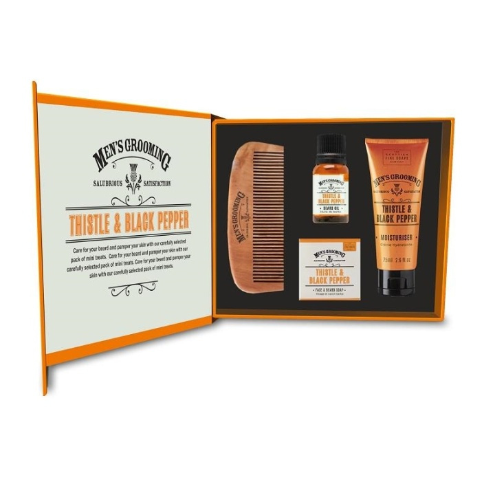 Giftset Scottish Fine Soaps Thistle & Black Pepper Face & Beard Care Kit ryhmässä KAUNEUS JA TERVEYS / Lahjapakkaukset / Miesten lahjapakkaukset @ TP E-commerce Nordic AB (A13049)