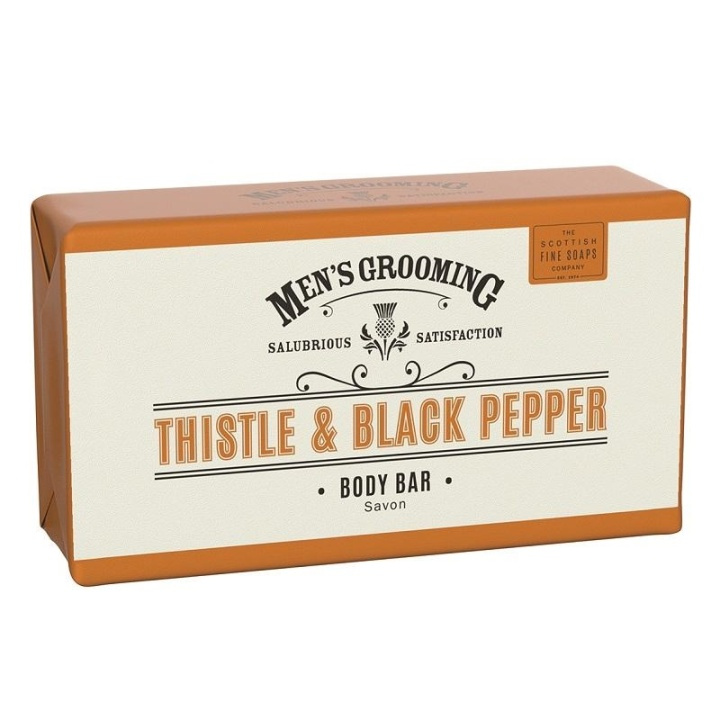 Scottish Fine Soaps Thistle & Black Pepper Body Bar Kroppstvål 220g ryhmässä KAUNEUS JA TERVEYS / Ihonhoito / Kehon hoito / Kylpy- ja suihkugeelit @ TP E-commerce Nordic AB (A13067)