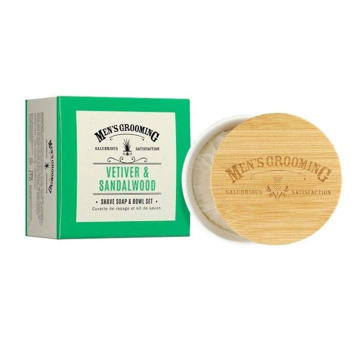 Scottish Fine Soaps Vetiver & Sandalwood Shave Soap & Bowl Set 100g ryhmässä KAUNEUS JA TERVEYS / Lahjapakkaukset / Miesten lahjapakkaukset @ TP E-commerce Nordic AB (A13083)