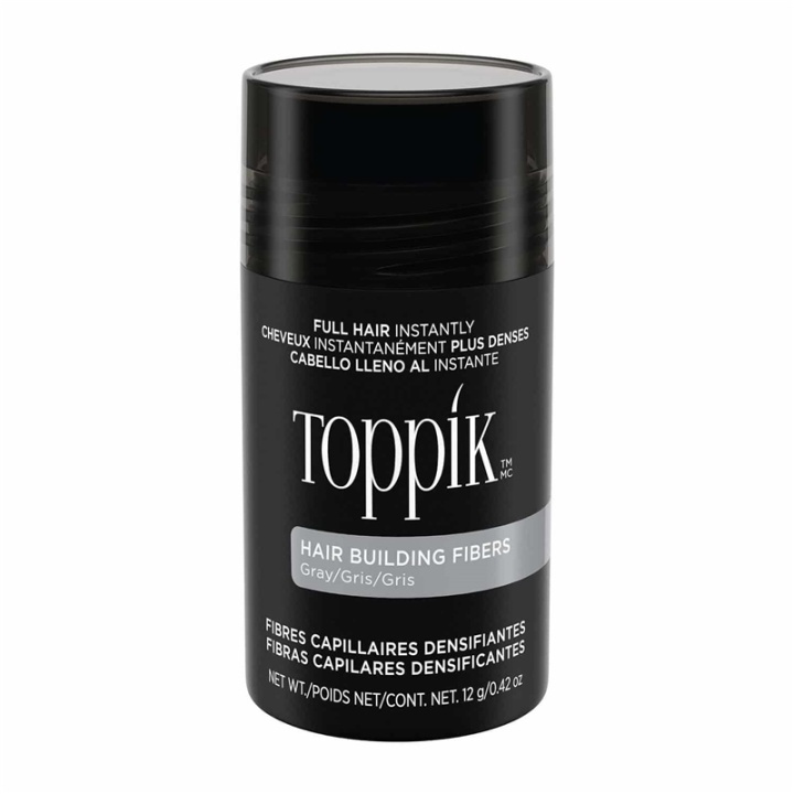 Toppik Hair Building Fibers Regular 12g - Gray ryhmässä KAUNEUS JA TERVEYS / Hiukset &Stailaus / Hiusten stailaus / Tuuheuttava hiuspuuteri @ TP E-commerce Nordic AB (A13105)