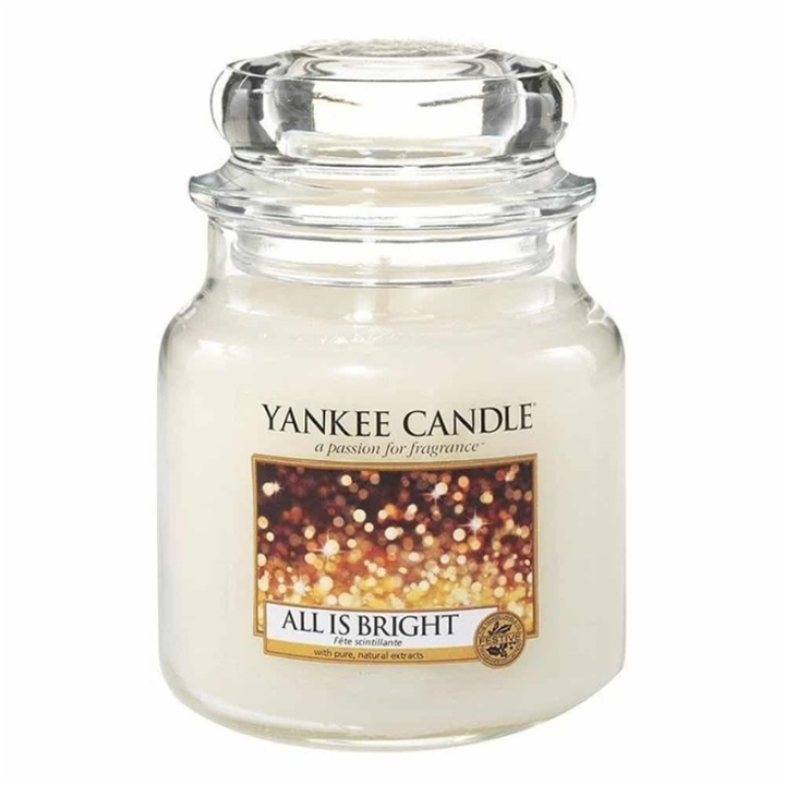 Yankee Candle Classic Medium Jar All is Bright 411g ryhmässä KAUNEUS JA TERVEYS / Tuoksut & Parfyymit / Muut tuoksut / Tuoksukynttilät @ TP E-commerce Nordic AB (A13275)