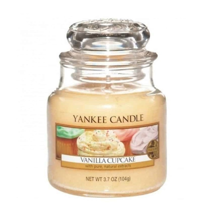 Yankee Candle Classic Small Jar Vanilla Cupcake 104g ryhmässä KAUNEUS JA TERVEYS / Tuoksut & Parfyymit / Muut tuoksut / Tuoksukynttilät @ TP E-commerce Nordic AB (A13321)