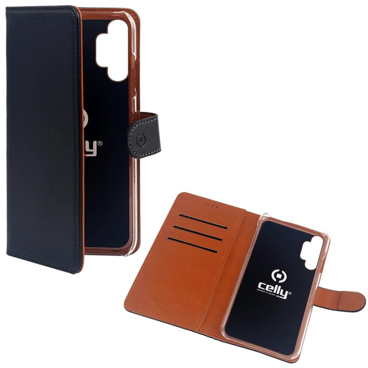 Celly Wallet Case Galaxy A32 5G / A3 ryhmässä ÄLYPUHELIMET JA TABLETIT / Puhelimen suojakotelo / Samsung @ TP E-commerce Nordic AB (A13768)