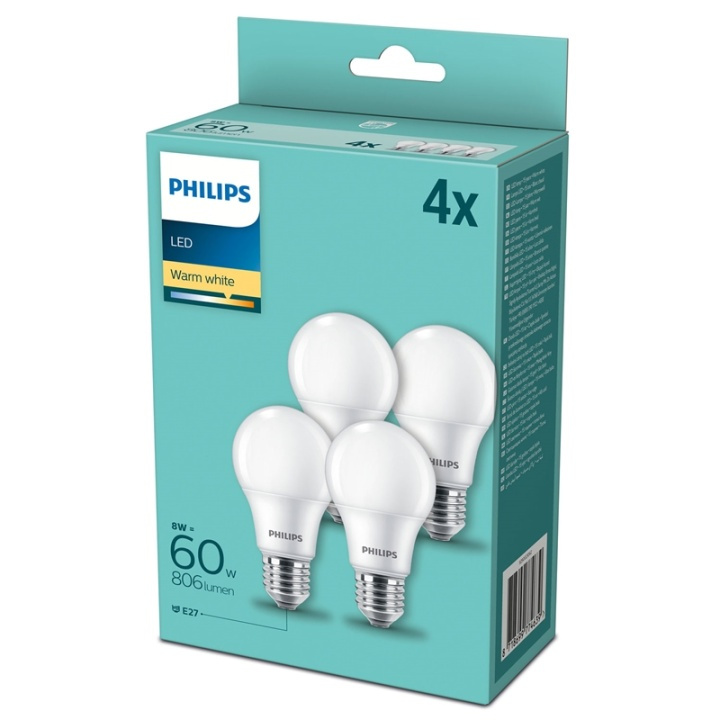 Philips 4-pack LED E27 Normal Frost 60 ryhmässä KODINELEKTRONIIKKA / Valaistus / LED-lamput @ TP E-commerce Nordic AB (A13811)