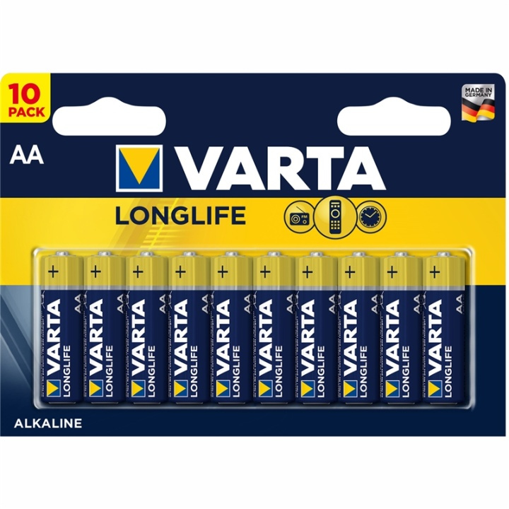 Varta Longlife -alkaliparisto, 10 kpl AA (LR6) paristoa ryhmässä KODINELEKTRONIIKKA / Paristot & Laturit / Akut / AA @ TP E-commerce Nordic AB (A13898)