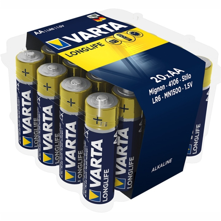 Varta Longlife AA / LR6 Batteri 20-p ryhmässä KODINELEKTRONIIKKA / Paristot & Laturit / Akut / AA @ TP E-commerce Nordic AB (A13899)