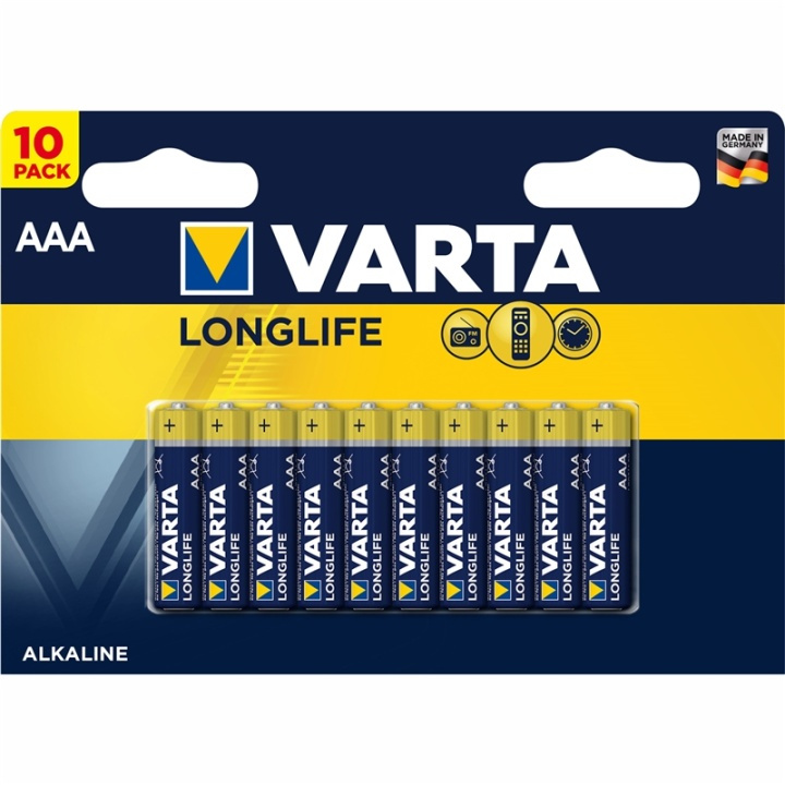Varta Longlife AAA / LR03 Batteri 10 ryhmässä KODINELEKTRONIIKKA / Paristot & Laturit / Akut / AAA @ TP E-commerce Nordic AB (A13901)