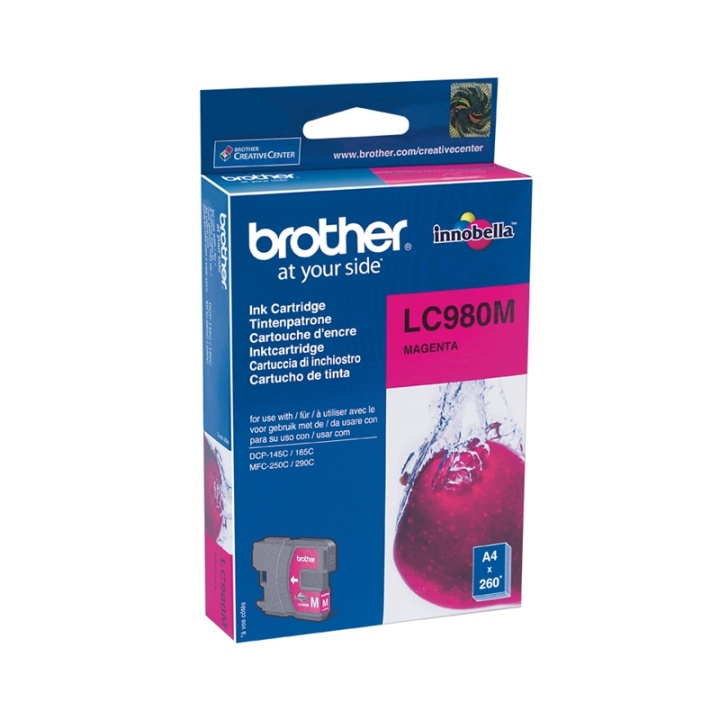 Brother LC-980M bläckpatroner 1 styck Original Magenta ryhmässä TIETOKOONET & TARVIKKEET / Tulostimet & Tarvikkeet / Musteet ja väriaineet / Mustepatruunat / Brother @ TP E-commerce Nordic AB (A14041)