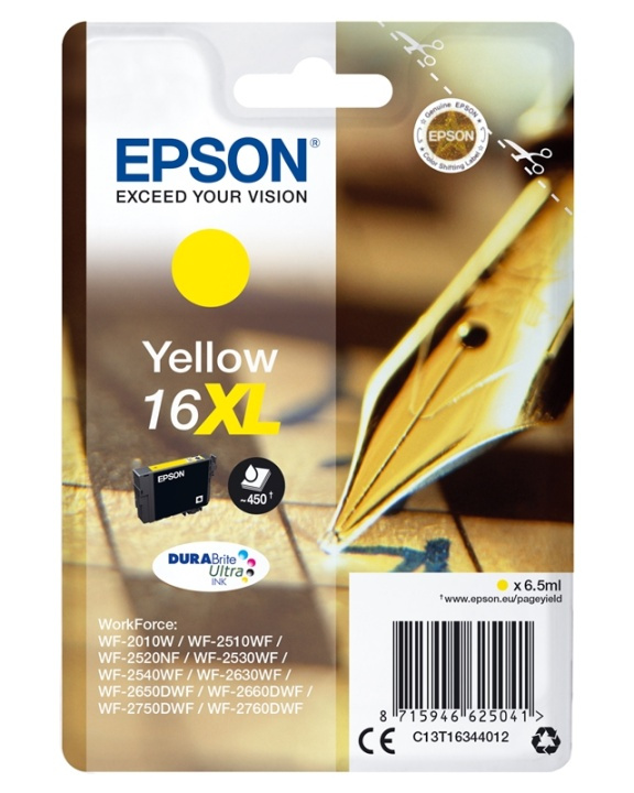 Epson Pen and crossword Enpack gul 16XL DURABrite Ultra-bläck ryhmässä TIETOKOONET & TARVIKKEET / Tulostimet & Tarvikkeet / Musteet ja väriaineet / Mustepatruunat / Epson @ TP E-commerce Nordic AB (A14059)