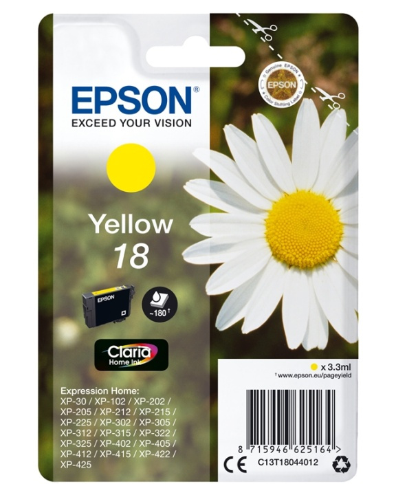 Epson Daisy Enpack gul 18 Claria Home-bläck ryhmässä TIETOKOONET & TARVIKKEET / Tulostimet & Tarvikkeet / Musteet ja väriaineet / Mustepatruunat / Epson @ TP E-commerce Nordic AB (A14063)